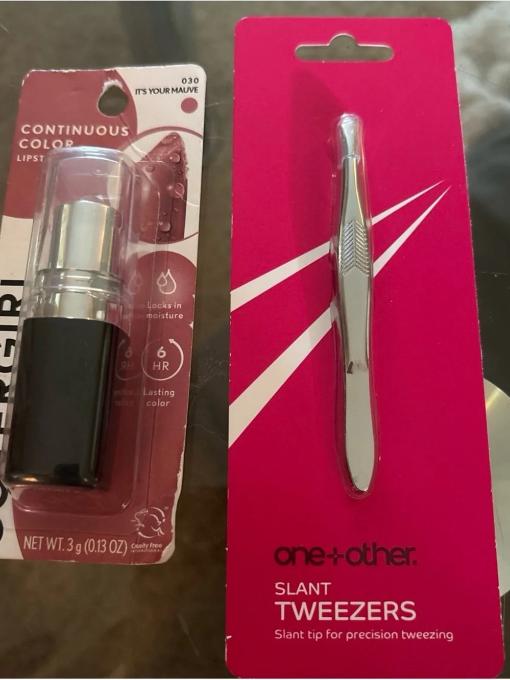 Covergirl I’m Your Mauve Lipstick with Silver Tube and Pink Tweezers New